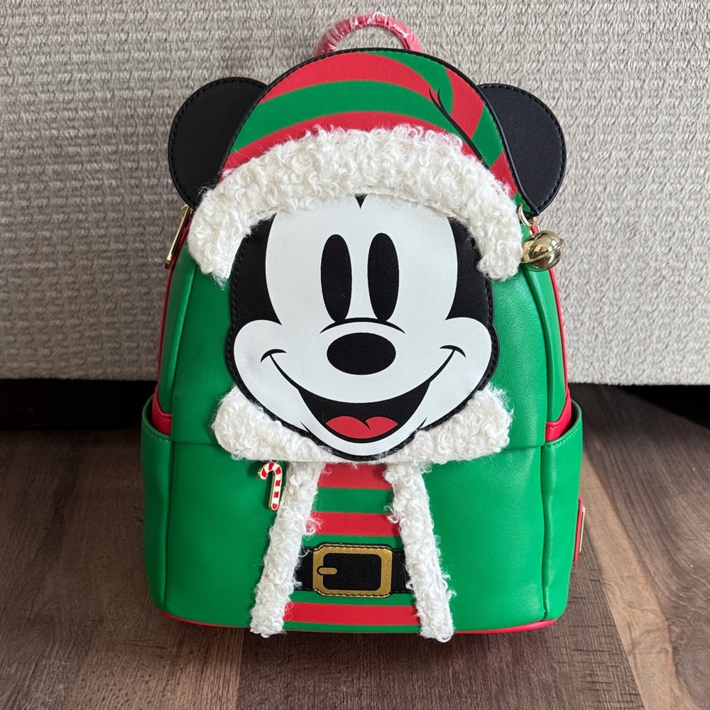 Loungefly Disney Mickey Mouse Elf Holiday Backpack
